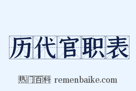 历代官职表是什么意思的图片